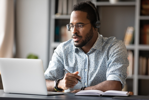 young office worker working from home