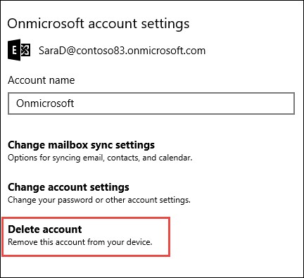 Outlook Account Settings